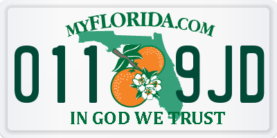 FL license plate 0119JD