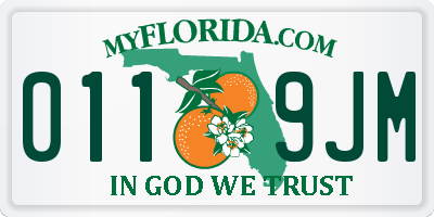 FL license plate 0119JM