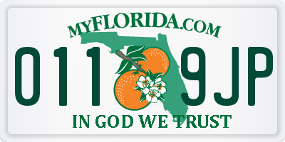 FL license plate 0119JP
