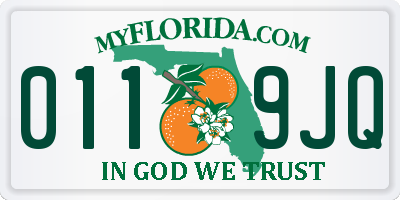 FL license plate 0119JQ