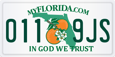 FL license plate 0119JS