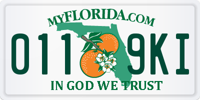 FL license plate 0119KI