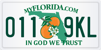 FL license plate 0119KL