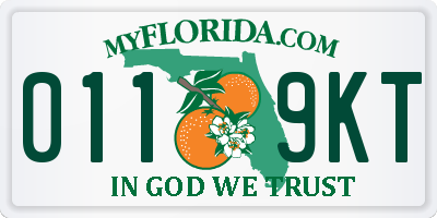 FL license plate 0119KT