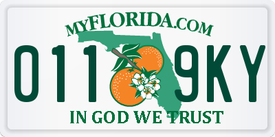 FL license plate 0119KY