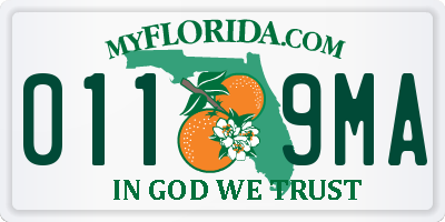 FL license plate 0119MA
