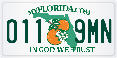 FL license plate 0119MN