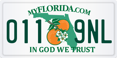 FL license plate 0119NL