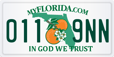 FL license plate 0119NN