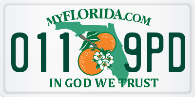 FL license plate 0119PD