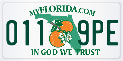 FL license plate 0119PE