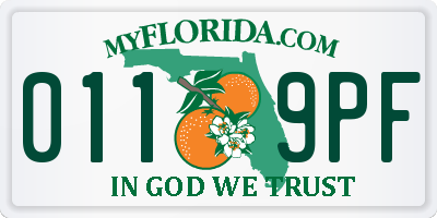 FL license plate 0119PF