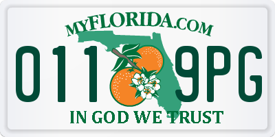 FL license plate 0119PG