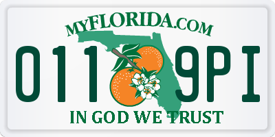 FL license plate 0119PI