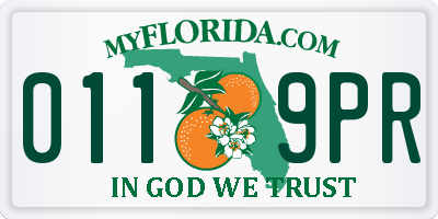 FL license plate 0119PR