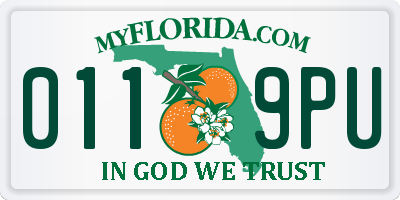 FL license plate 0119PU