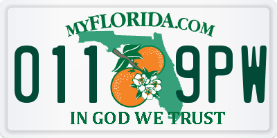 FL license plate 0119PW