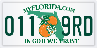FL license plate 0119RD