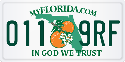 FL license plate 0119RF
