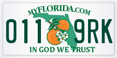 FL license plate 0119RK