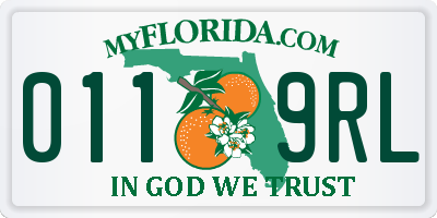 FL license plate 0119RL