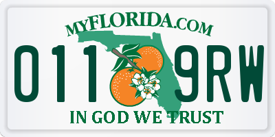 FL license plate 0119RW