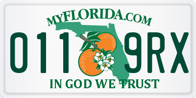 FL license plate 0119RX