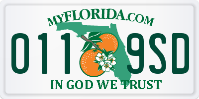 FL license plate 0119SD