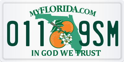 FL license plate 0119SM