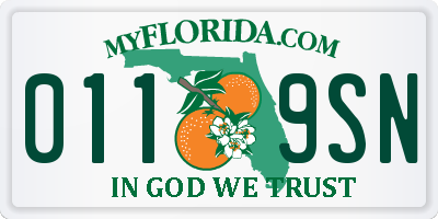 FL license plate 0119SN