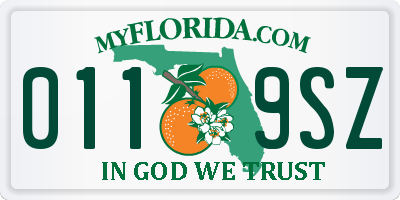 FL license plate 0119SZ