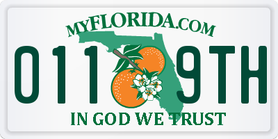FL license plate 0119TH