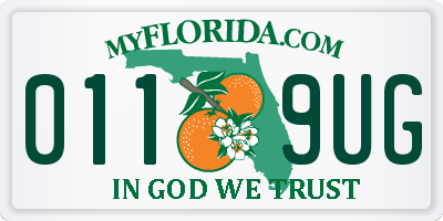 FL license plate 0119UG