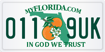FL license plate 0119UK