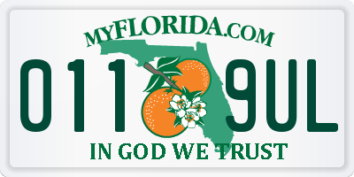FL license plate 0119UL