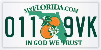 FL license plate 0119VK
