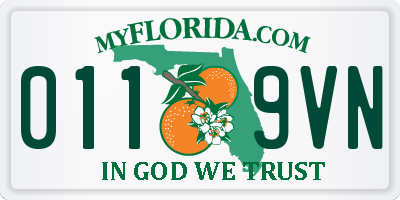 FL license plate 0119VN