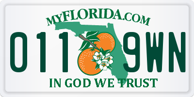 FL license plate 0119WN