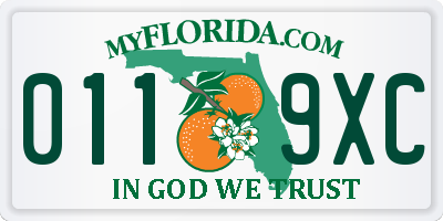 FL license plate 0119XC