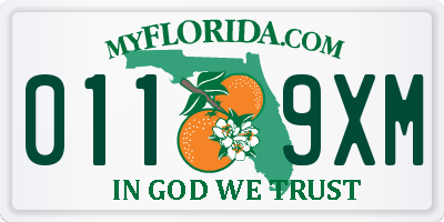 FL license plate 0119XM