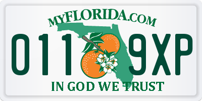 FL license plate 0119XP