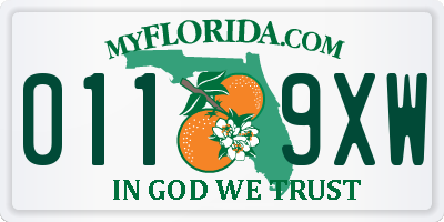 FL license plate 0119XW