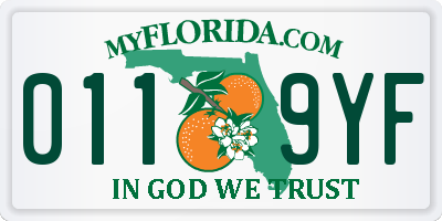 FL license plate 0119YF