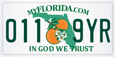 FL license plate 0119YR