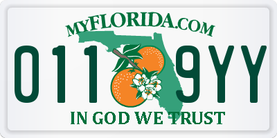 FL license plate 0119YY