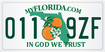 FL license plate 0119ZF