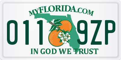FL license plate 0119ZP