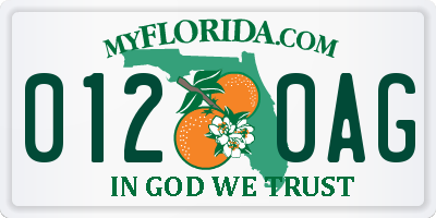 FL license plate 0120AG