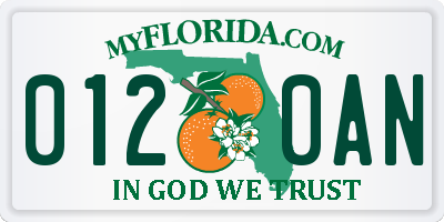 FL license plate 0120AN
