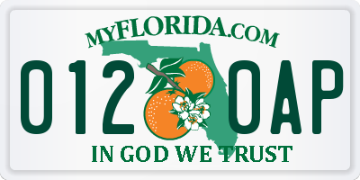 FL license plate 0120AP
